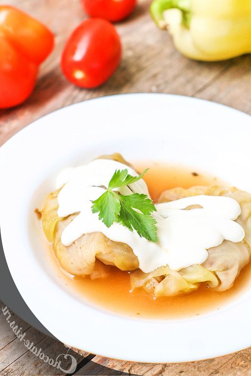Stuffed cabbage with buckwheat and cottage cheese