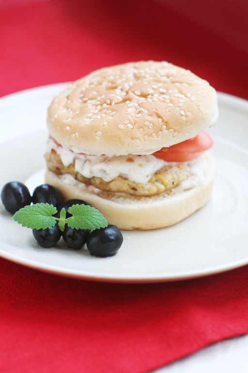 Homemade hamburger with sauce