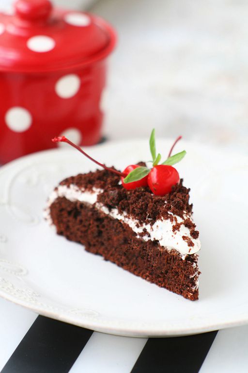 Chocolate cake with coffee and sour cream