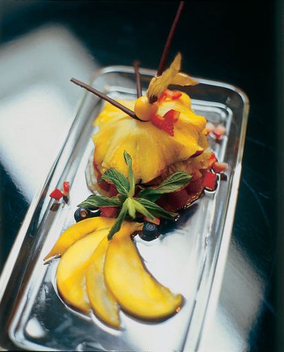 Pineapple with fresh berries