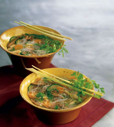The soup of beef tails with Melissa