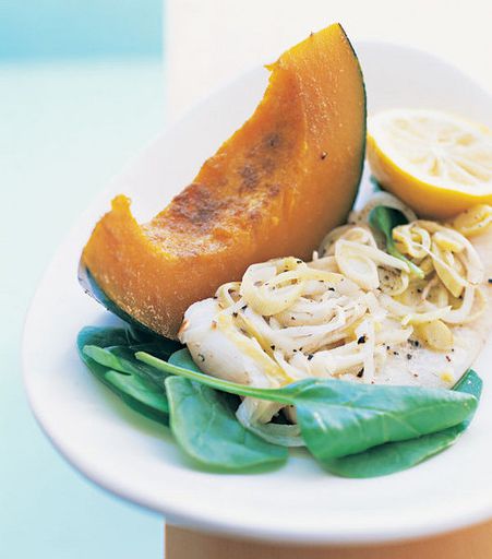 Fillet of sea bass with pumpkin