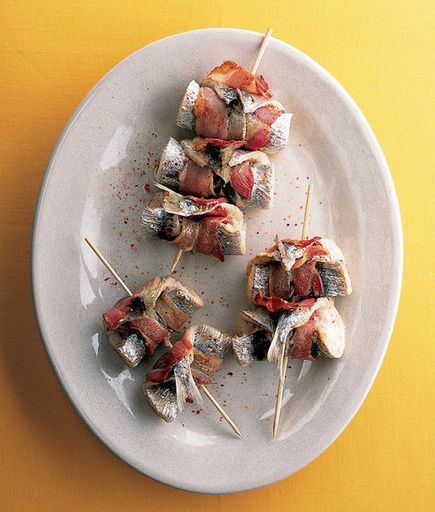 Skewers of sardines