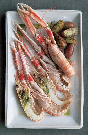 Scampi with potatoes
