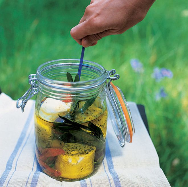 Goat cheese marinated