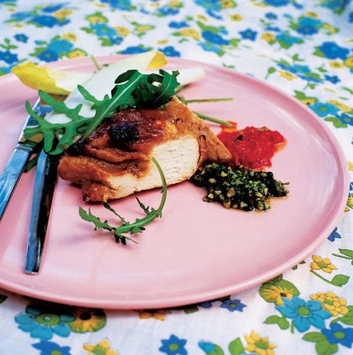Baked chicken with salsa
