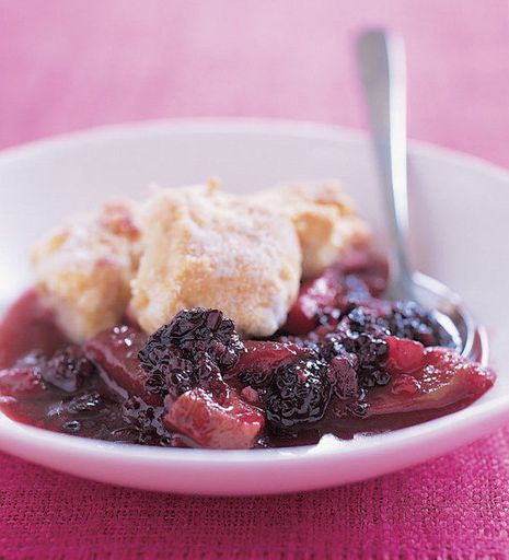 Apple and blackberry cobbler