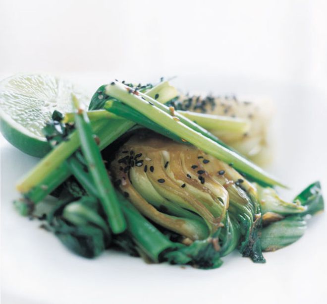 Fried cabbage side-choy with shallots