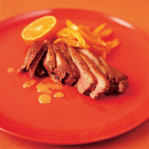 Duck with spicy orange garnish