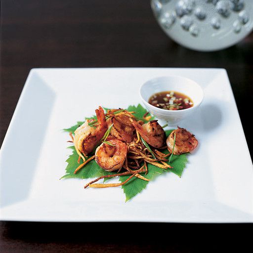 Fried prawns with ginger and Harissa