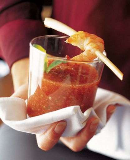 Gazpacho with prawns
