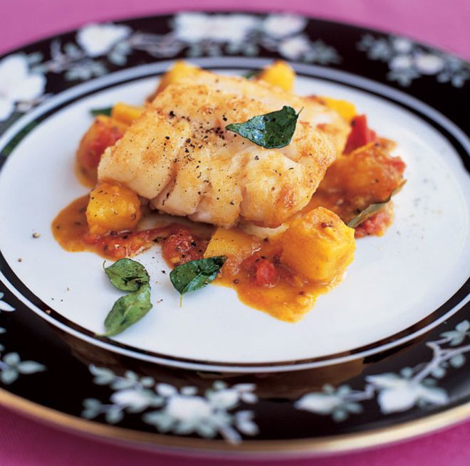 Garnish potato with ginger