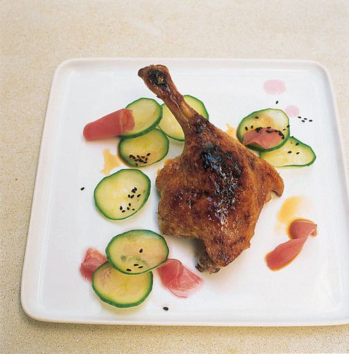 Glazed duck with cucumber
