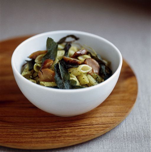 Penne with chestnuts and sage