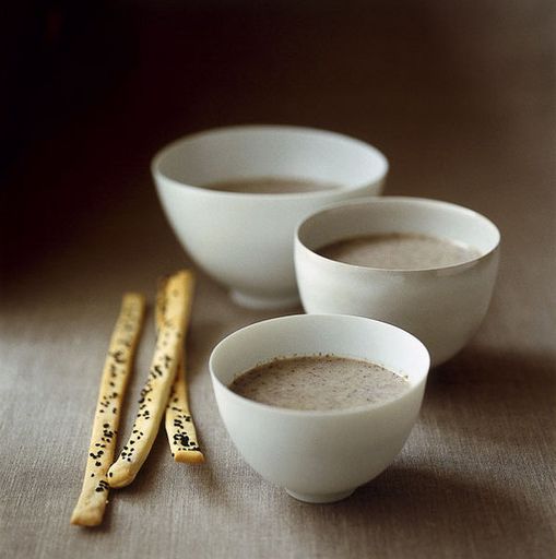 Chestnut soup with mushrooms