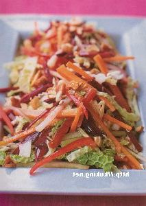 Vegetable salad with a sweet ginger dressing