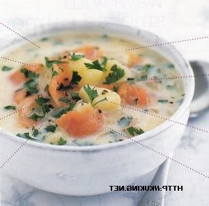 Chowder with smoked salmon
