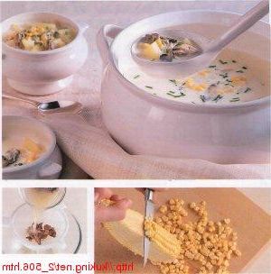 Chowder with oysters and corn