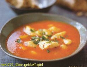 Fish soup with tomato, haddock and saffron