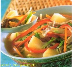 Chinese soup with potatoes and pork