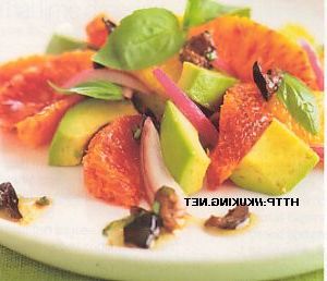 Avocado salad with oranges and dressing