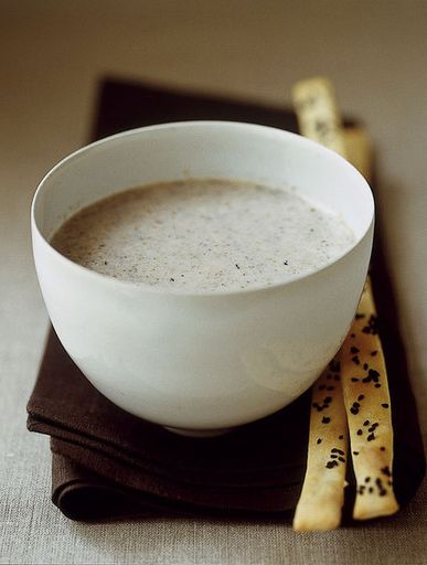 Soup with chestnuts and mushrooms