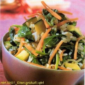 Rice fried with greens