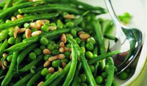 Green beans and peas, and nuts