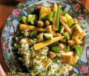 Tofu with Mushrooms in Chinese