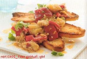 Salad of eggplant and peppers