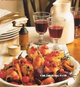 Baked chicken with winter vegetables