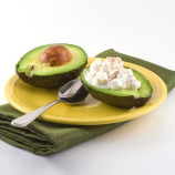 Boats avocado with curd cheese