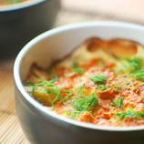 Potatoes baked in cream cheese