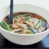 Duck soup with udon noodles