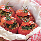 Tomatoes stuffed with spinach and cheese