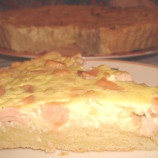 Creamy pie with salmon and cream cheese