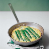 Omelet with potatoes and asparagus