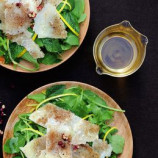 Parmesan cheese with arugula Parmesan cheese with arugula