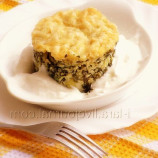 Baked with cheese and spinach