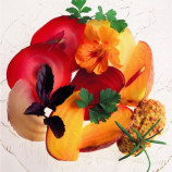 Hot vegetable salad with mustard dressing Hot vegetable salad with mustard dressing
