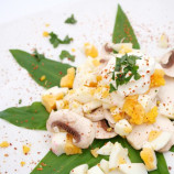 Mushroom salad with quail eggs Mushroom salad with quail eggs