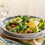 Lettuce with potatoes and boiled eggs Lettuce with potatoes and boiled eggs