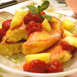 Pancakes pancake with strawberry and pineapple Pancakes pancake with strawberry and pineapple