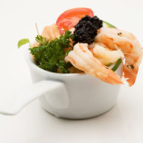 Caesar salad with shrimp and caviar Caesar salad with shrimp and caviar