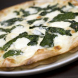 Pizza with spinach and mozzarella Pizza with spinach and mozzarella