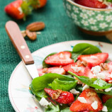 Salad with spinach, strawberries Salad with spinach, strawberries