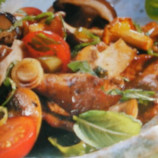Salad of meat with mushrooms and cheese. Salad of meat with mushrooms and cheese.