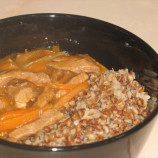 Buckwheat porridge with fried meat