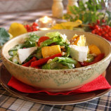 Salad with roasted vegetables and feta cheese Salad with roasted vegetables and feta cheese