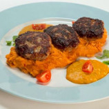 Duck meatballs with red sauce on the TV channel «Food»